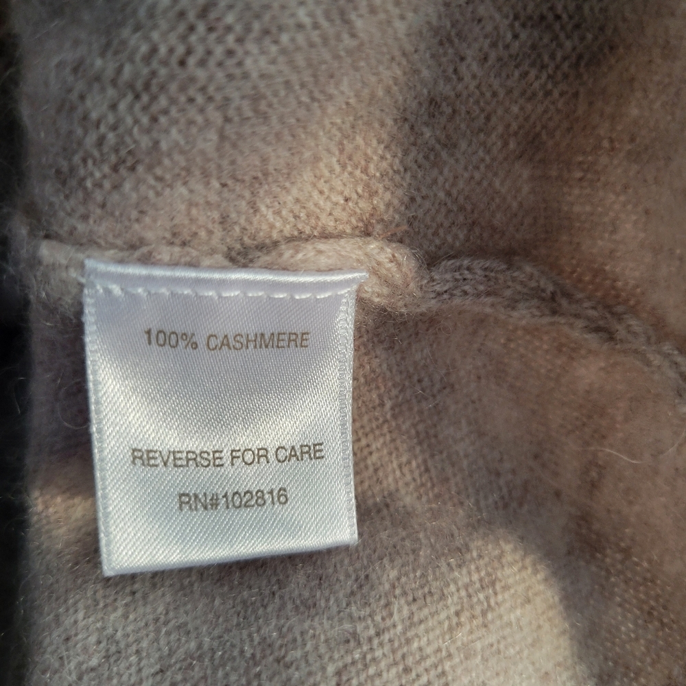 Garnet Hill Essential Cashmere Retro Cardigan Sweater Oatmeal Heather XS - Picture 13 of 14